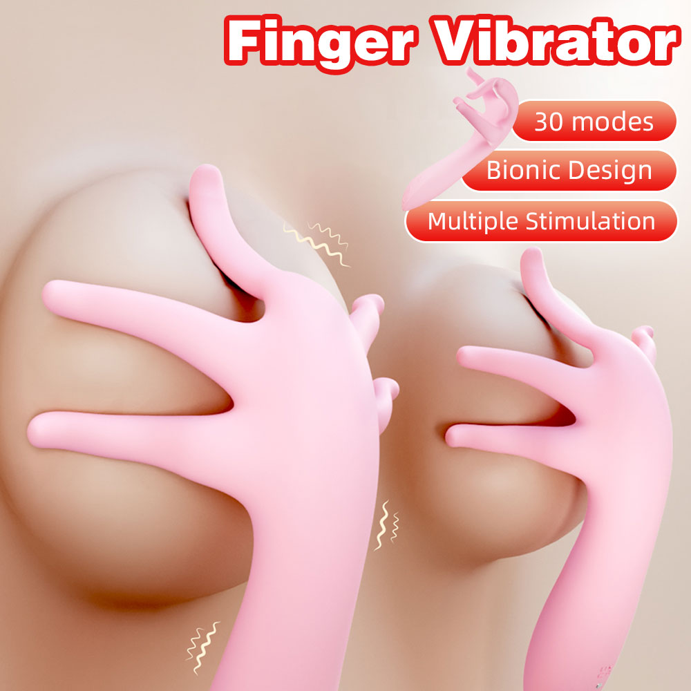 Finger Vibrator Sex Toys for Women - Realistic Pink Breast Vaginal Pro Domlust Finger Vibrator Sex Toys for Women - Realistic Pink Breast Vaginal Pro Domlust