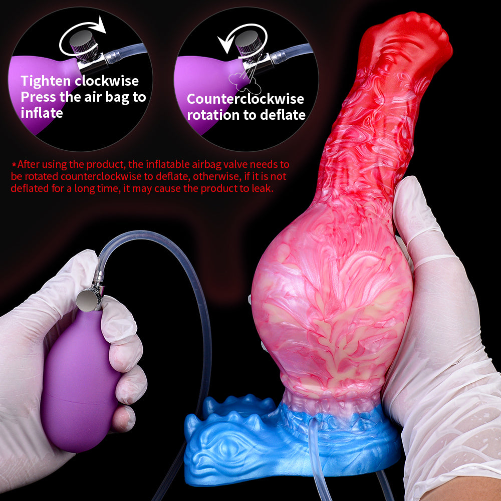 Fantasy Inflatable Squirting Dildo Anal Butt Plug - Silicone Soft Horse Dildos Sex Toys for Women Men