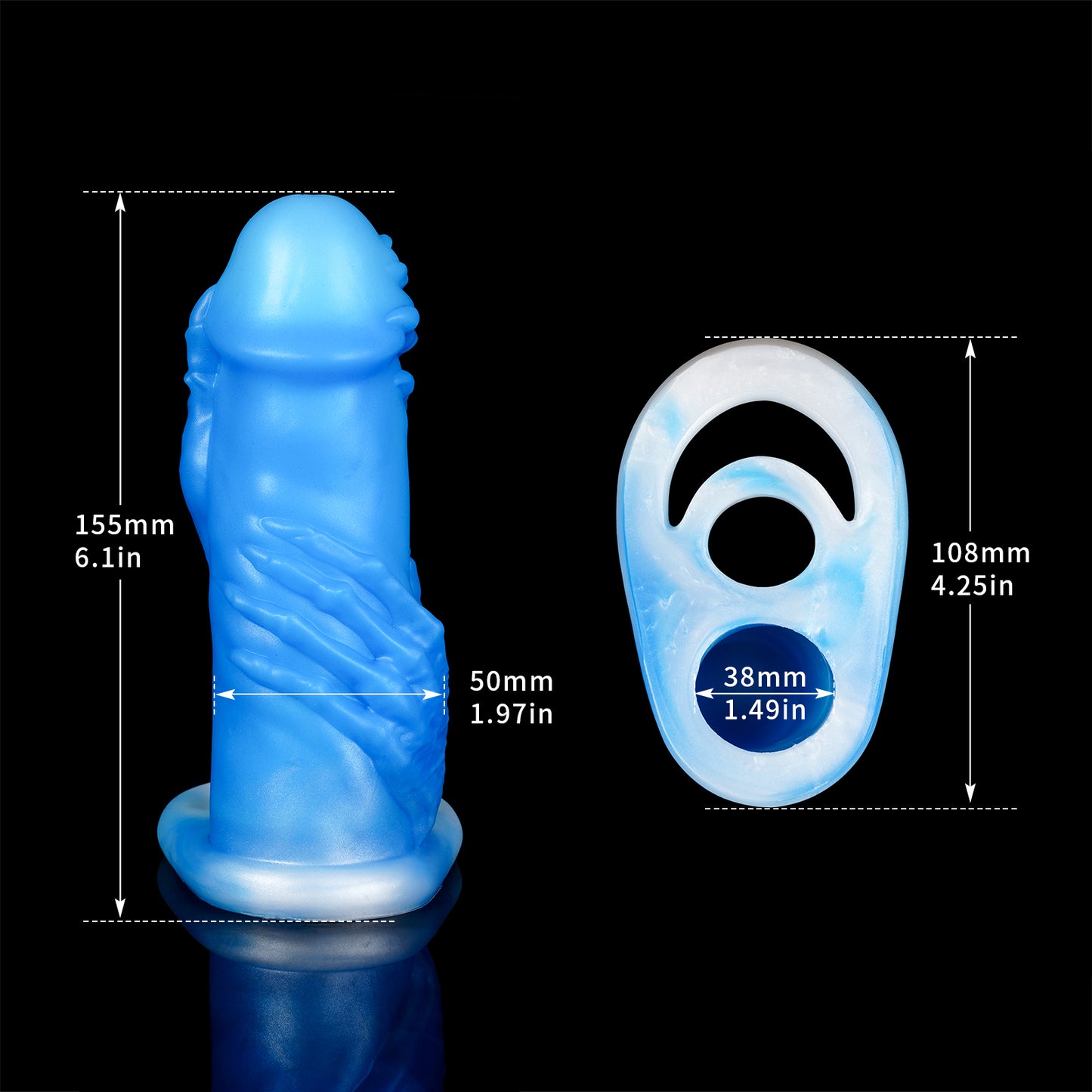 Fist Monsterdildo Cock Sleeve Extender - Fellation Réaliste Pénis Anneau Silicone Couple Sex Toy