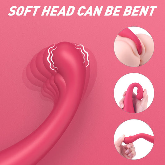 Insertable G-Spot Vibrating and Sucking Magic Wand – Female Anal and Vaginal Silicone Stimulator