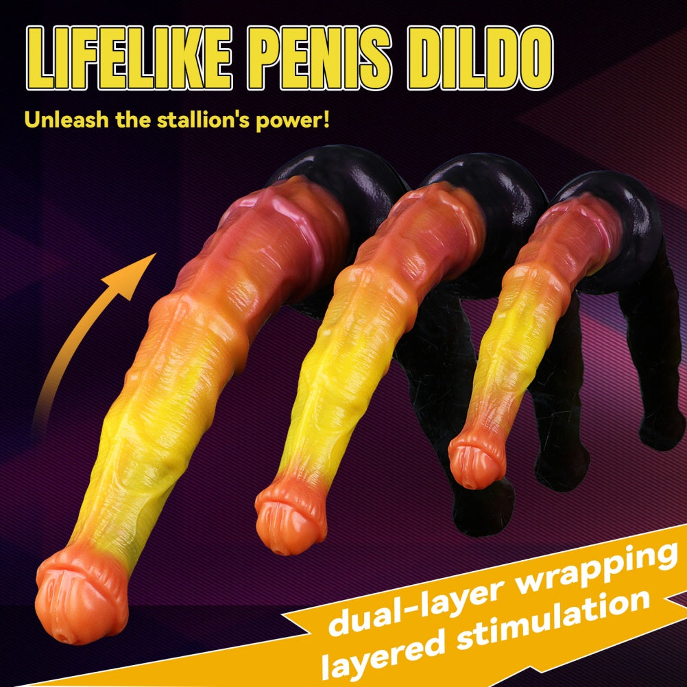 Fantasy Realistic Horse Cock Suction Cup - Dual Density Silicone Female Orgasm Toy