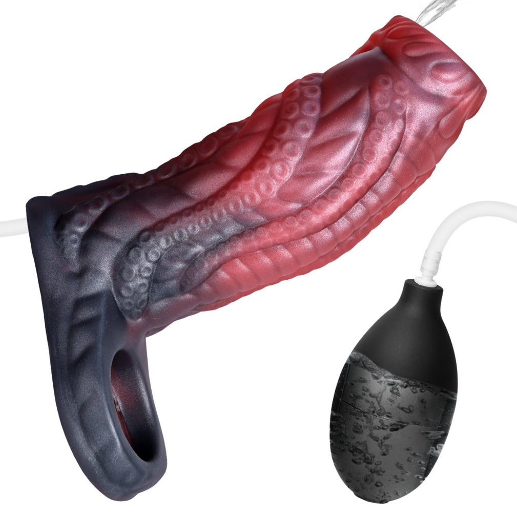 Fantasy Silicone Squirting Tentacle Penis Sleeve – Stamina Delay & Girth Enhancer Wearable Sex Toys