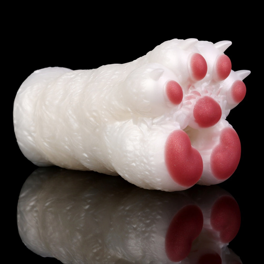 Fantasy Cat Paw Plush Silicone Pocket Pussy - Male Penis Massage Masturbation Toys