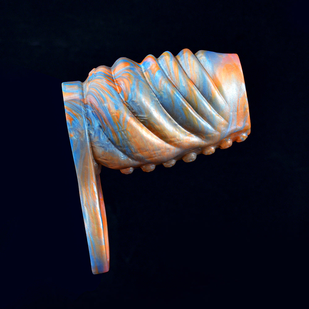 Golden Sprial Cock Sleeve Extender - Fantasy Girthy Penis Enlargement Sex Toys for Men