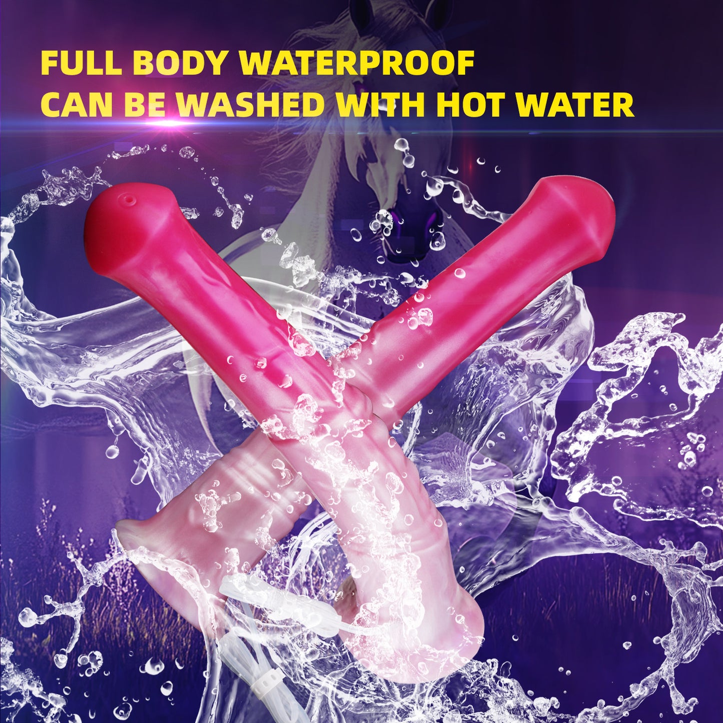 Pferdedildo, Analplug, Analplug – Fantasy Squirting Monsterdildo, Pink, Masturbations-Sexspielzeug für Frauen