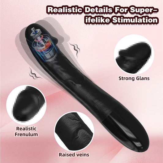 Realistic Glan Black Dildo G Spot Vibrator - Vibrating Panties Anal Dildo Sex Toys for Women