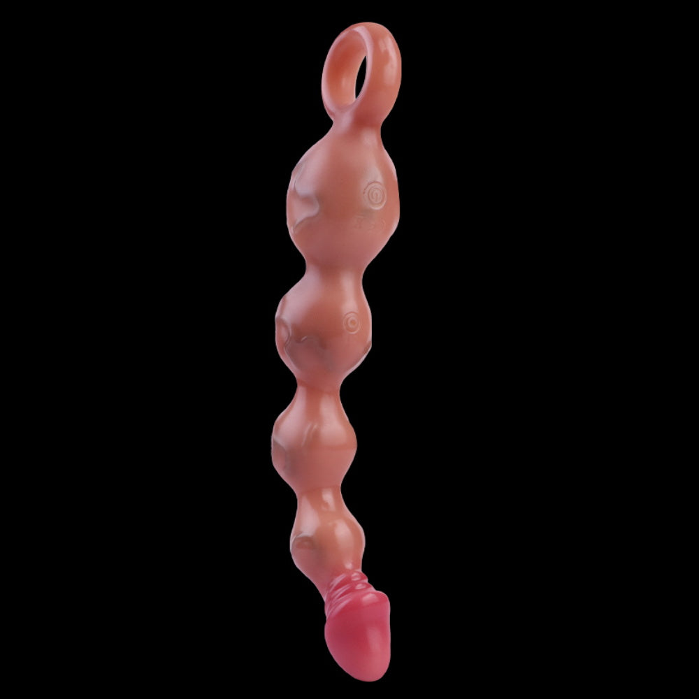 Anal Balls Vibrating Prostate Massager - Finger Ring 5 Anal Beads Sex Toys for Women Men
