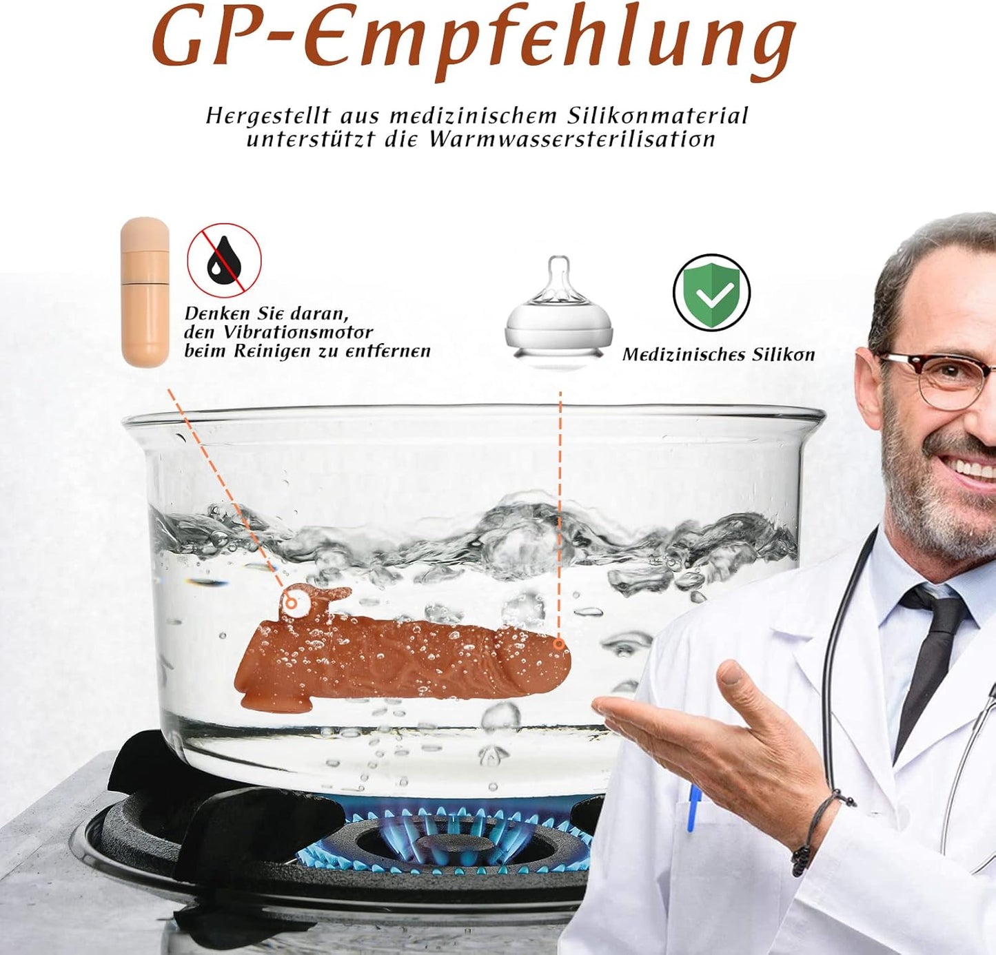 Préservatif à manchon pour pénis grandeur nature - Stimulateur de clitoris à balle vibrante Sex Toys pour hommes