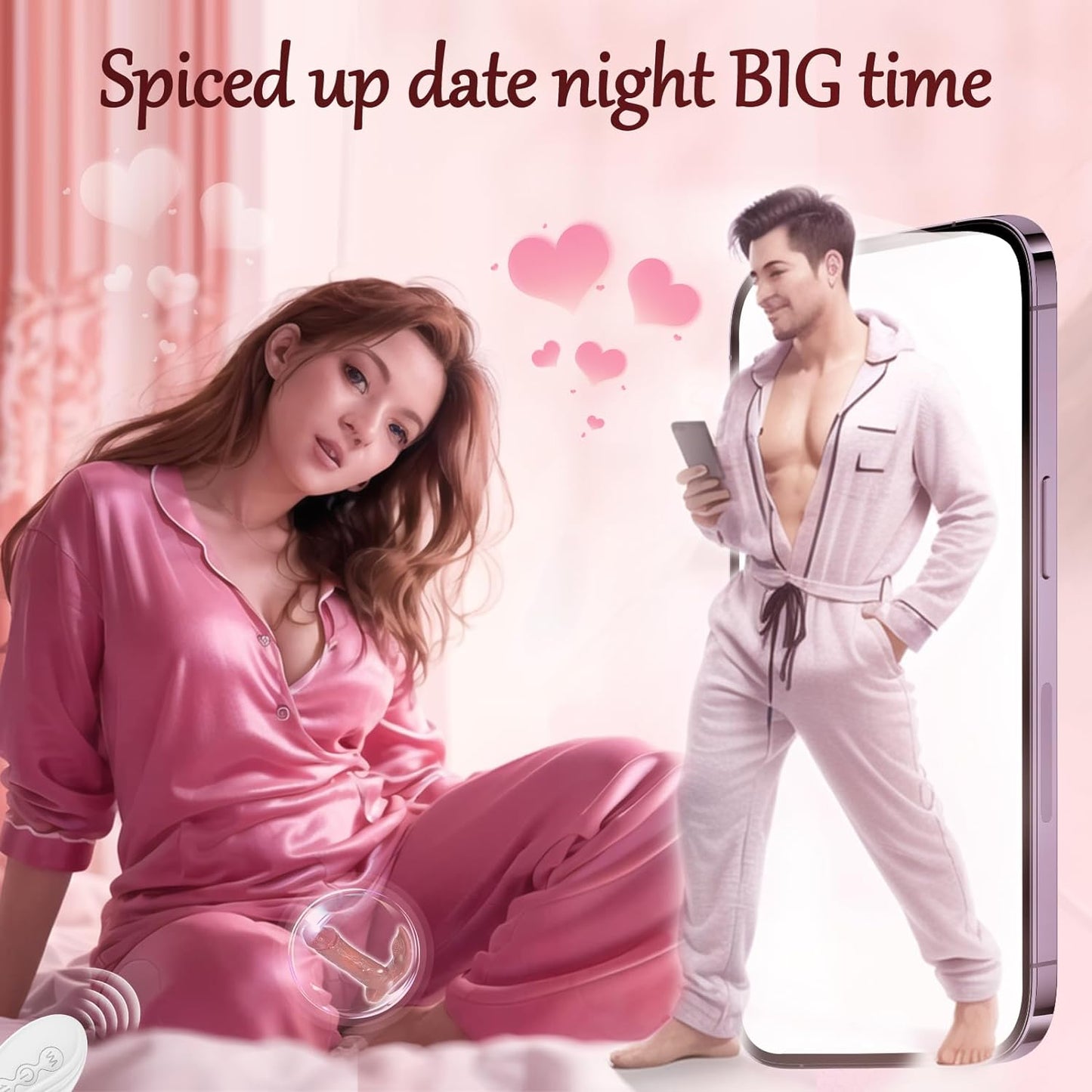 Vibromasseur gode à poussée réaliste - Stimulateur de clitoris contrôlé par application Bluetooth Jouet sexuel anal gode