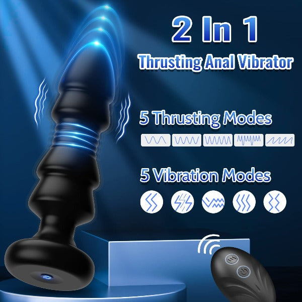 Vibromasseur Anal à poussée télécommandée, Plug Anal, culotte vibrante, jouet sexuel pour hommes et femmes