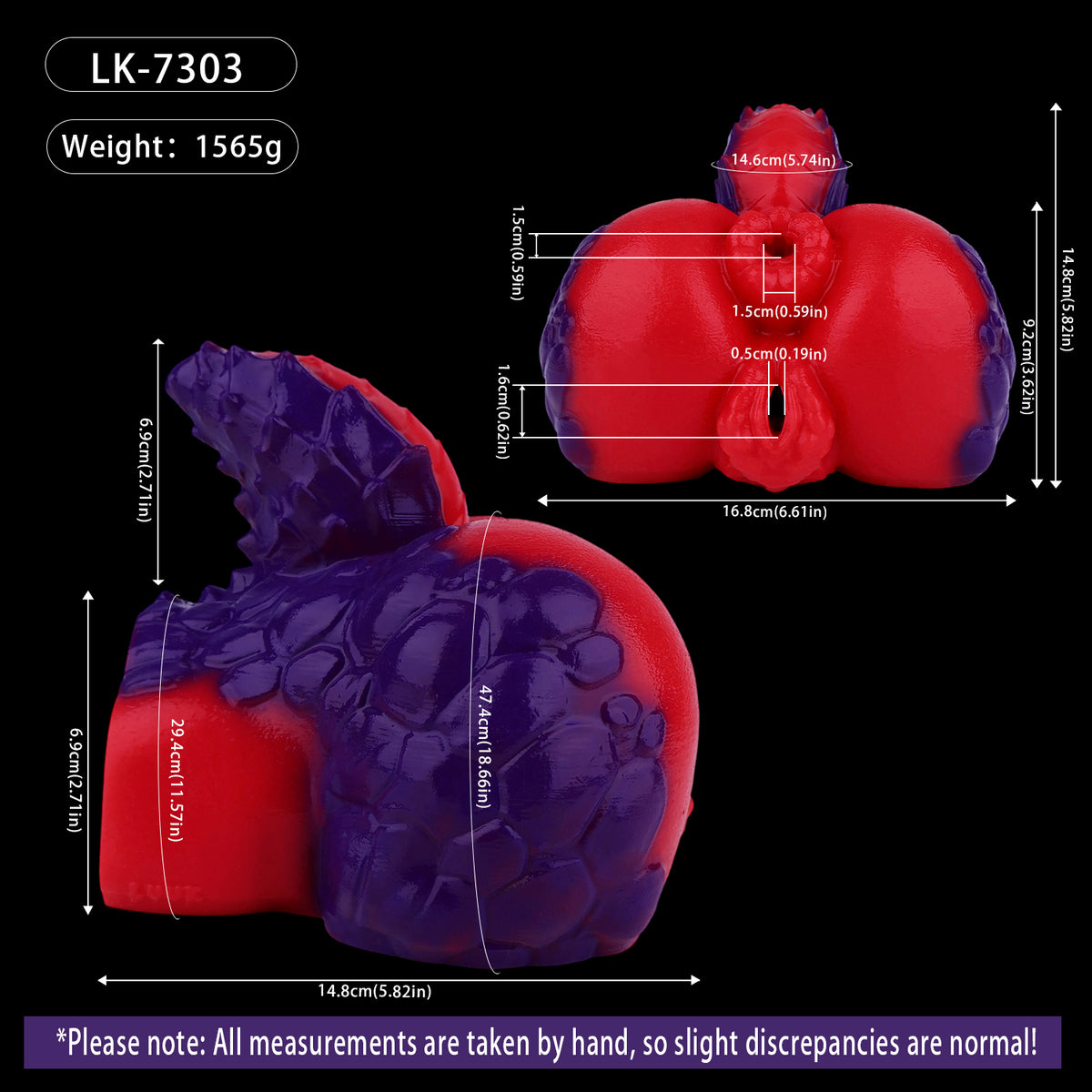 Dragon Lass Pocket Pussy | Fantasy Dual-Channel Butt Masturbator with Dragon Scale Texture — Platinum Silicone