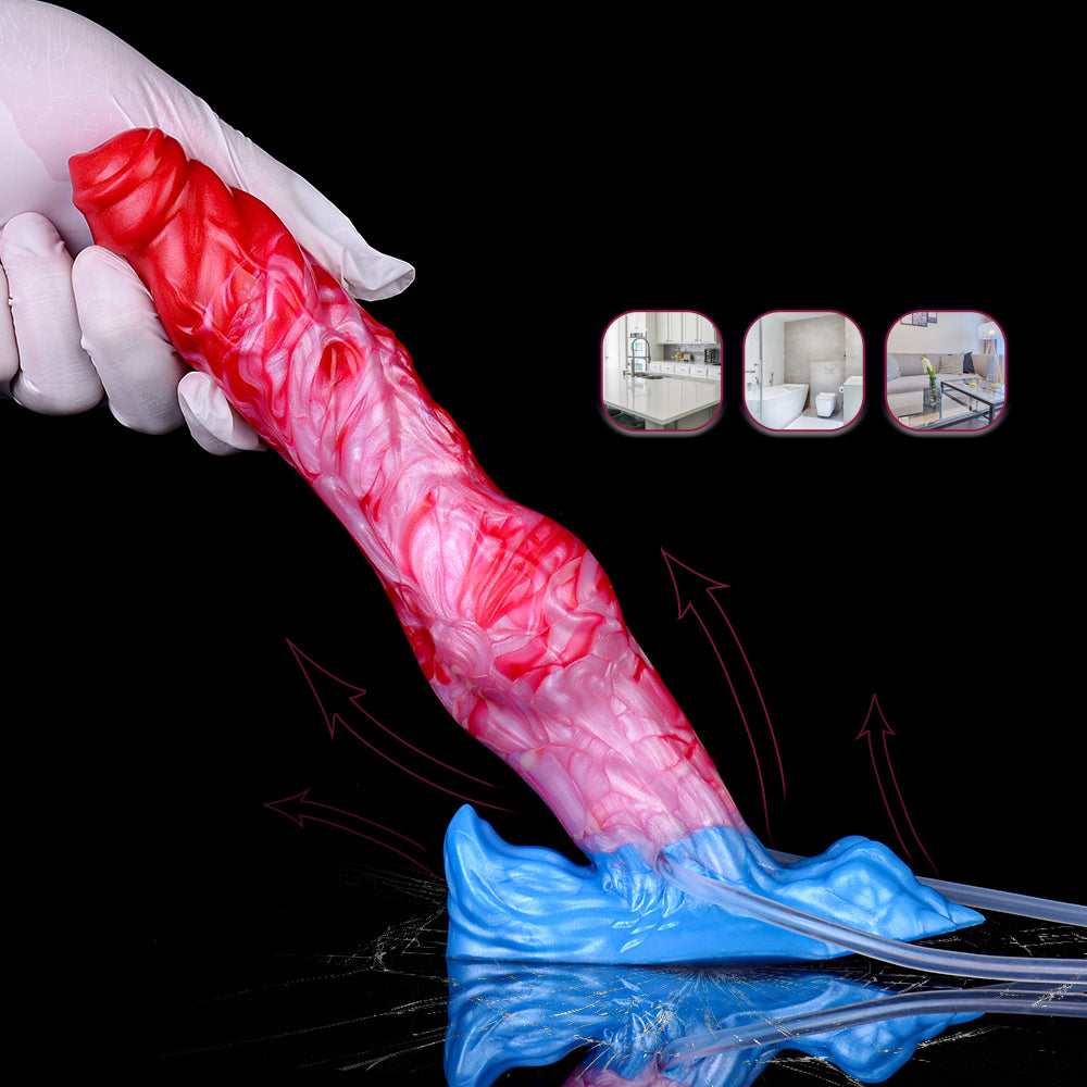 Aufblasbarer Monsterdildo mit Spritzfunktion – Großes geknotetes Anal-Prostata-Melk-Sexspielzeug für Frauen