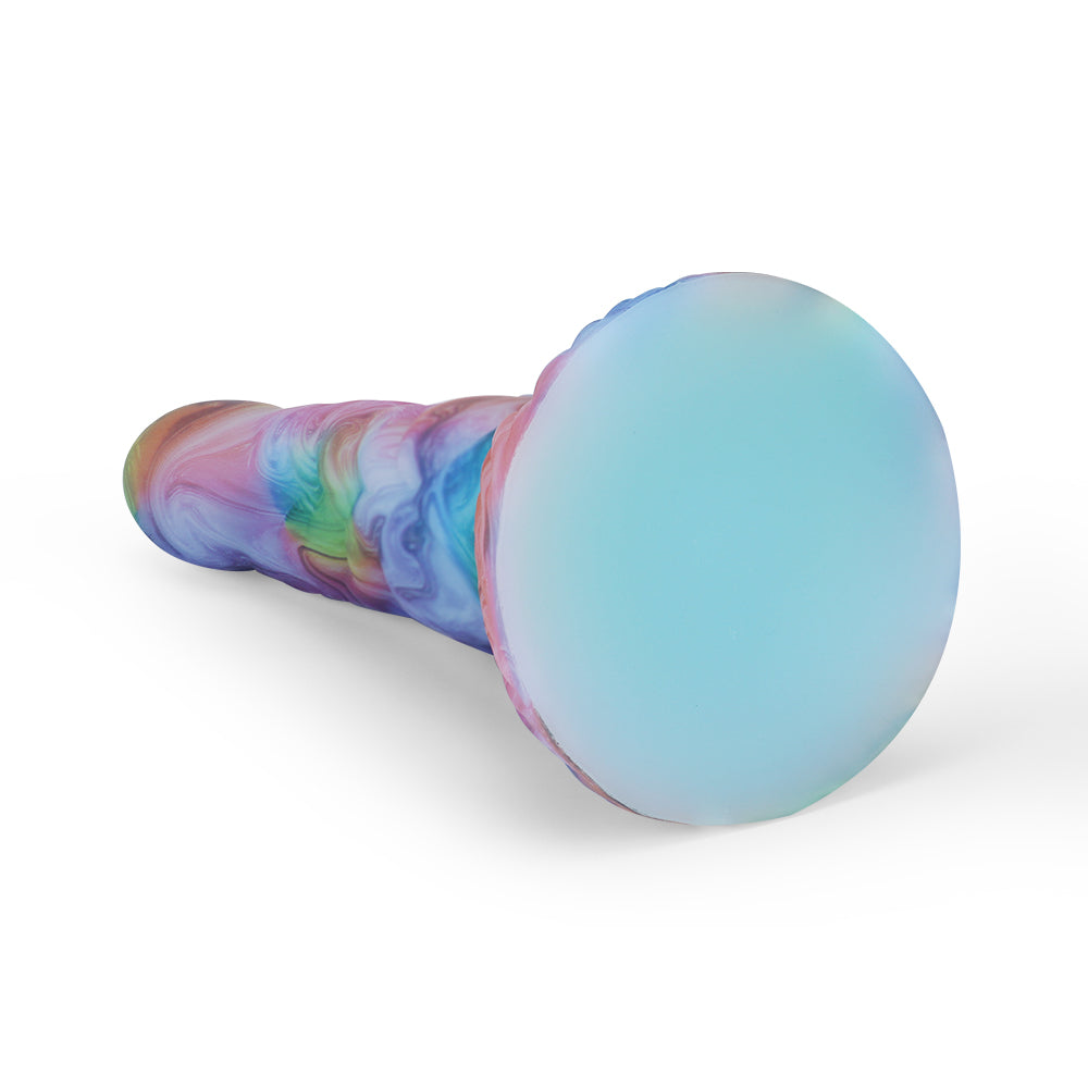 Leuchtender bunter Analdildo-Dilatator, Sexspielzeug für Frauen – Analplug aus Silikon mit großem Saugnapf, Prostatamassagegerät