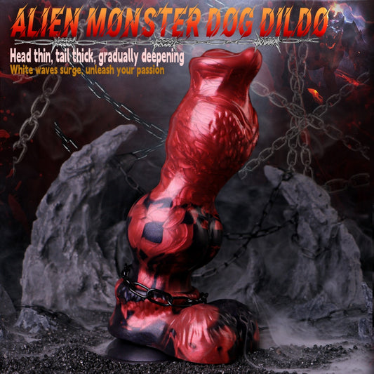 Fantasy Dog Dildo Silikon Tier Sexspielzeug - Vaginal Big Giant Monsterdildo Knotenspiel
