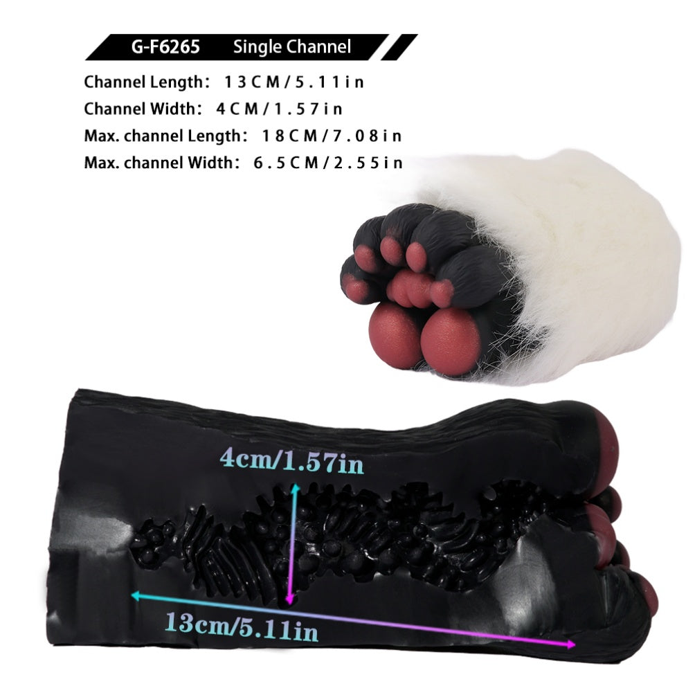 Animal Paw Fantasy Pocket Pussy - Realistic Detachable Hair Penis Masturbation Toys