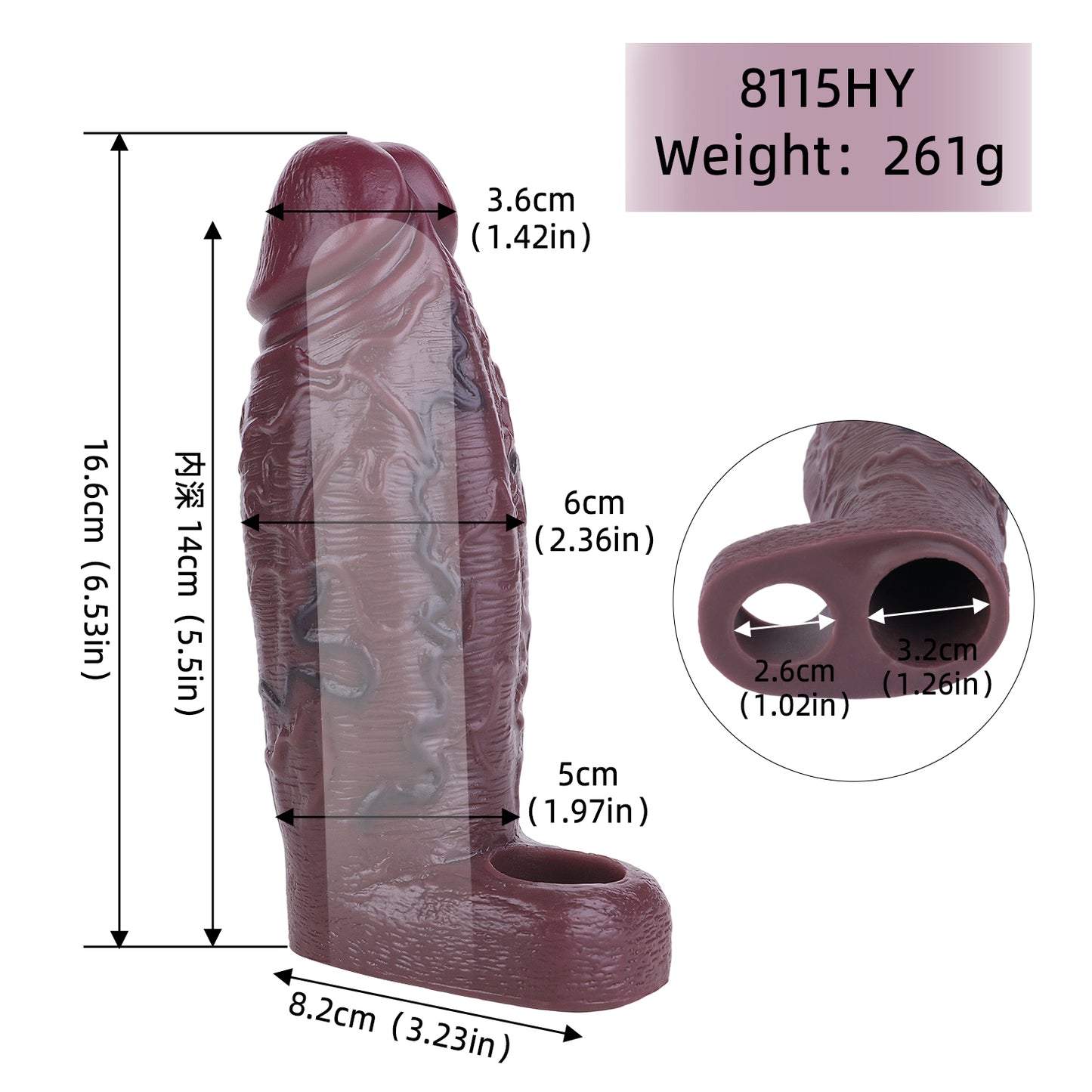 Ebony Cock Sleeve Realistische Penishülle - Lebensechte Texturen Silikon Extender Kondom