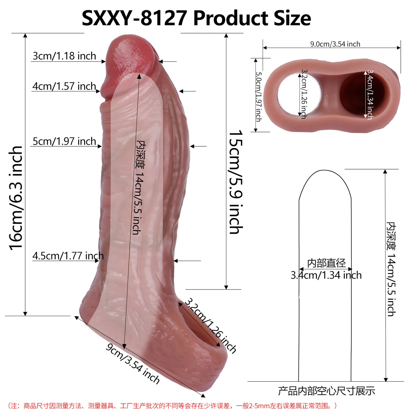 Lebensgroße Penishülle – Realistisches 6-Zoll-Penis-Extender-Sexspielzeug für Männer