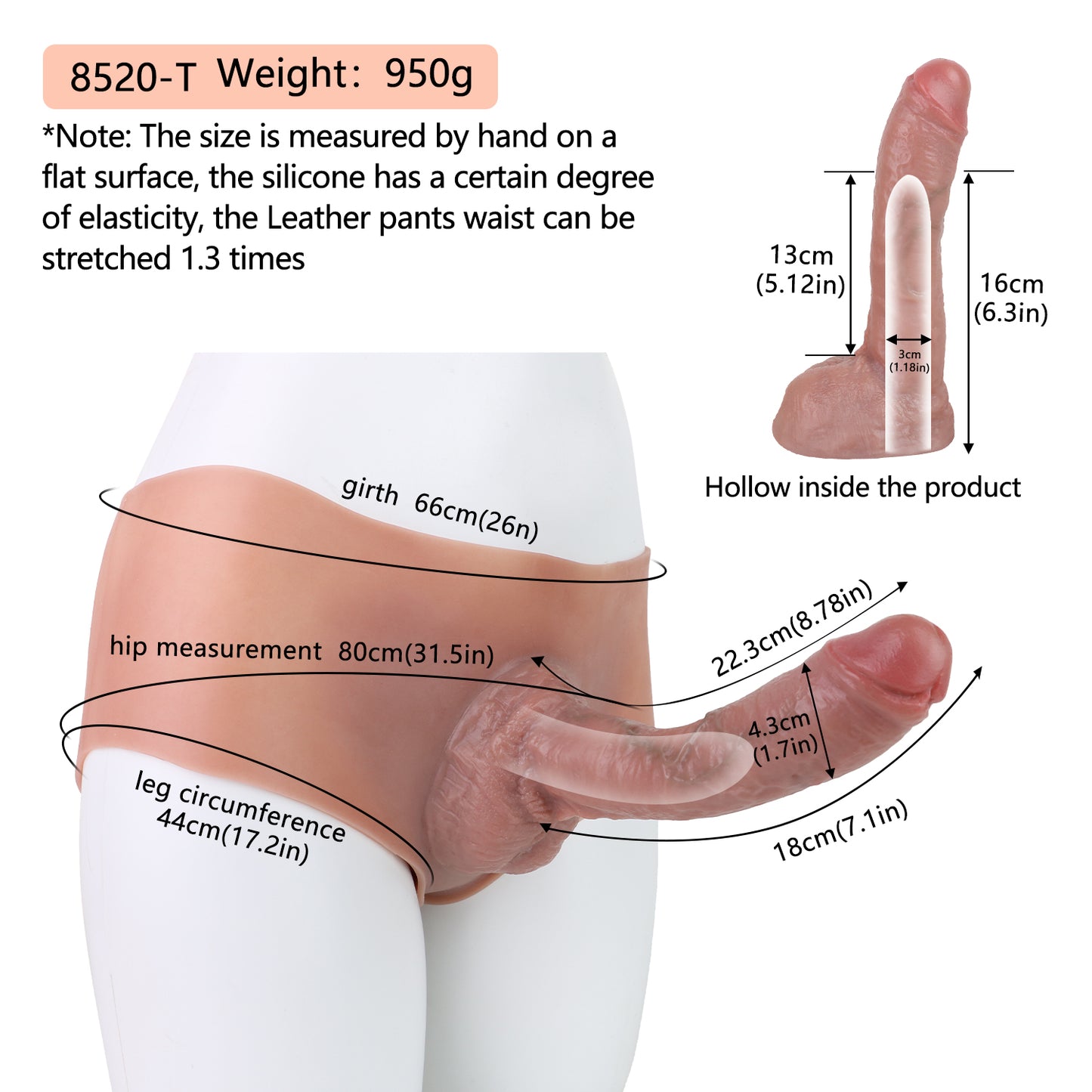 Gaine d'extension de pénis de 7 pouces - Sous-vêtements - Manchon de pénis réaliste - Jouets sexuels pour hommes