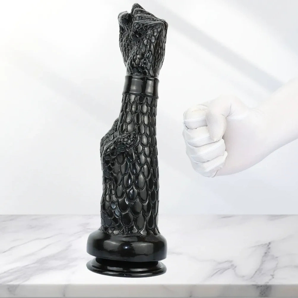 Black Silicone Arm Fantasy Fist Dildo – Expanding Stimulating Vaginal Climax Toy for Women