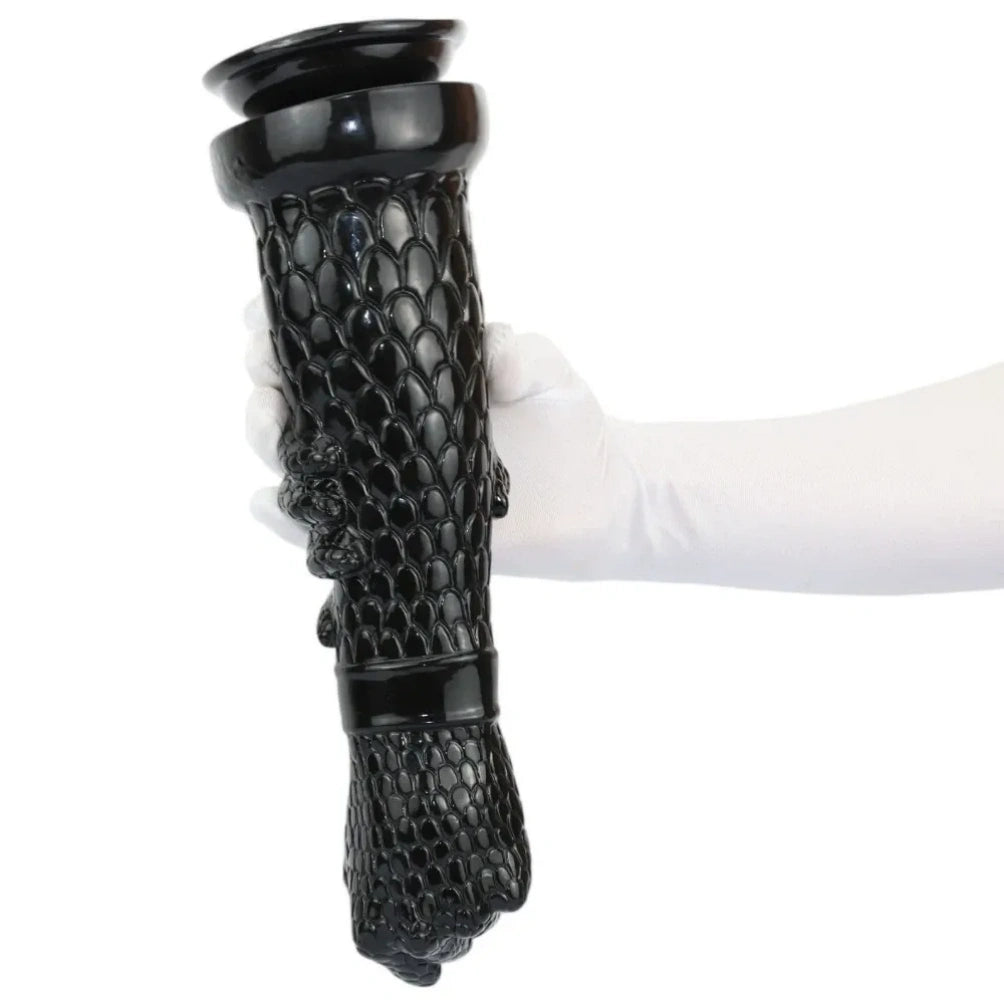 Black Silicone Arm Fantasy Fist Dildo – Expanding Stimulating Vaginal Climax Toy for Women