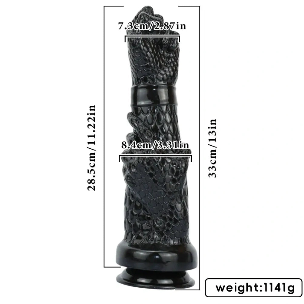 Black Silicone Arm Fantasy Fist Dildo – Expanding Stimulating Vaginal Climax Toy for Women
