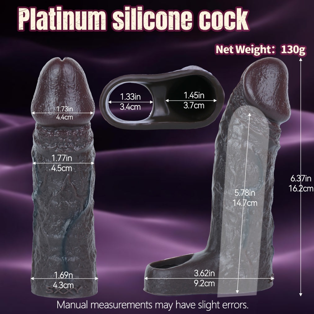 Fixed Erection Delay Realistic Silicone Penis Sleeve - Male Cock Extender for Enhanced Girth and Length