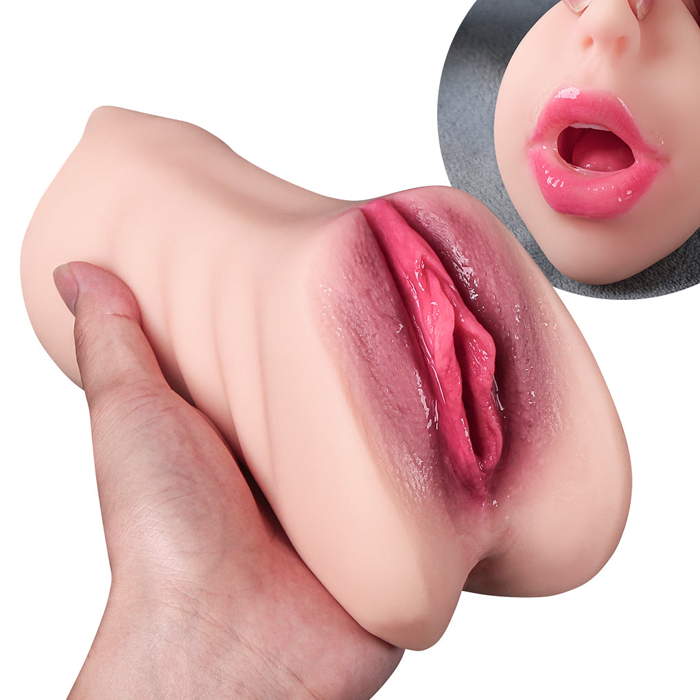 Masturbateur masculin de sexe oral de poche de chatte grandeur nature - Coupe de masturbation de pénis de fellation fantastique