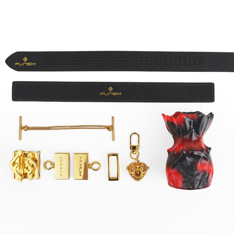 Bâillon-boule fantaisie en silicone noir et rouge - Bondage féminin BDSM Sex Toys