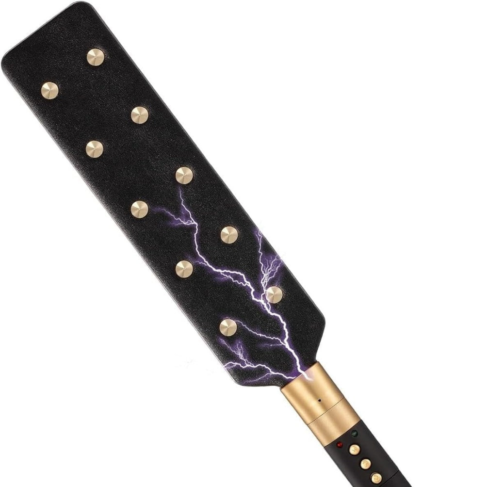 Fantasy Electric Shock Leather Paddle - Submissive BDSM Bondage Kinky Sex Toys