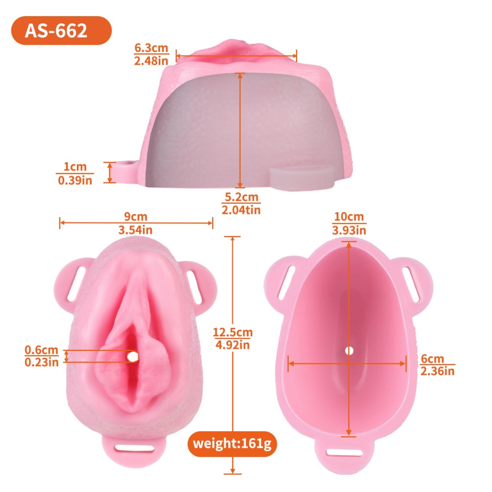 Sissy Strapon Realistic Fake Vagina – Insertable Pink Silicone Sex Toy for Men