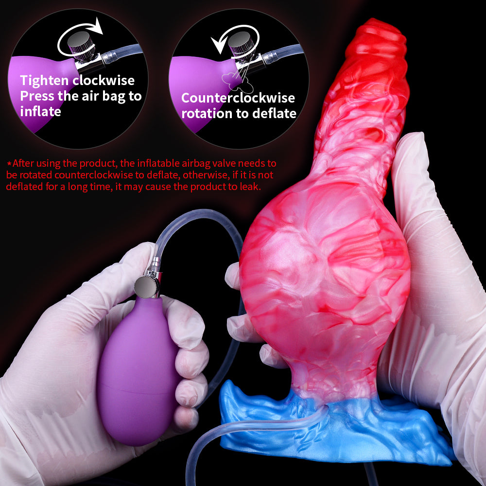 Aufblasbarer Monsterdildo mit Spritzfunktion – Großes geknotetes Anal-Prostata-Melk-Sexspielzeug für Frauen