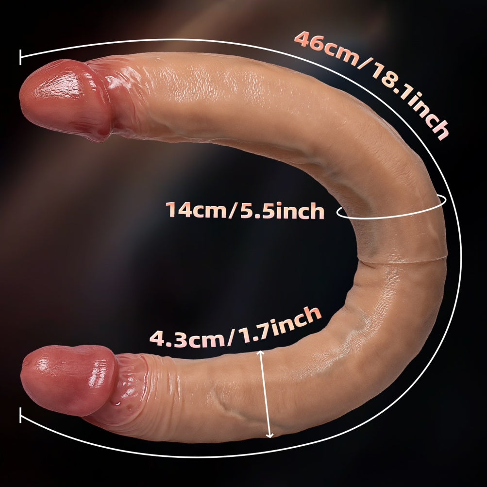 Fantasy Flesh Silicone Realistic Double Dildo - Exclusive Insertion Toy for Lesbian Play