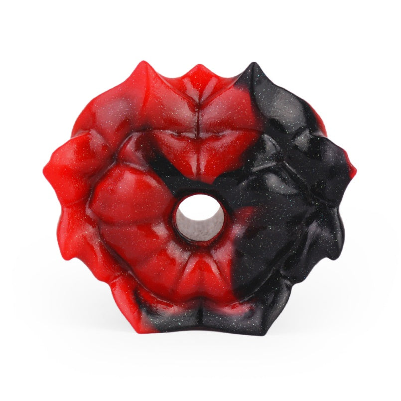 Bâillon-boule fantaisie en silicone noir et rouge - Bondage féminin BDSM Sex Toys