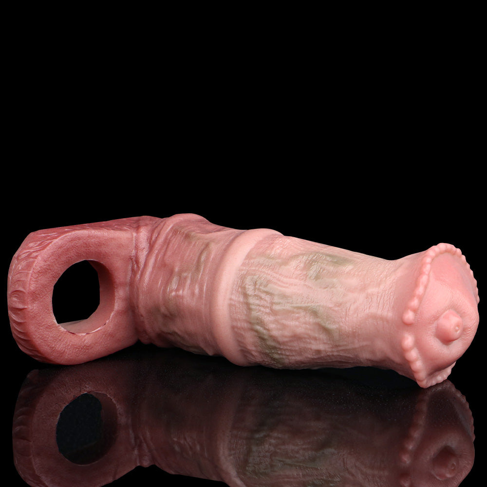 Big Girthy Penis Sleeve Condom Sex Toys for Men - Fantasy Horsedildo Cock Sheath Extender