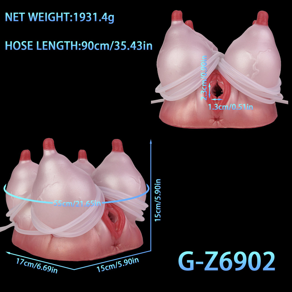 Cow Milk Animal Pussies Fantasy Masturbator – 4-Channel Torso Sex Doll with Pumping Milk