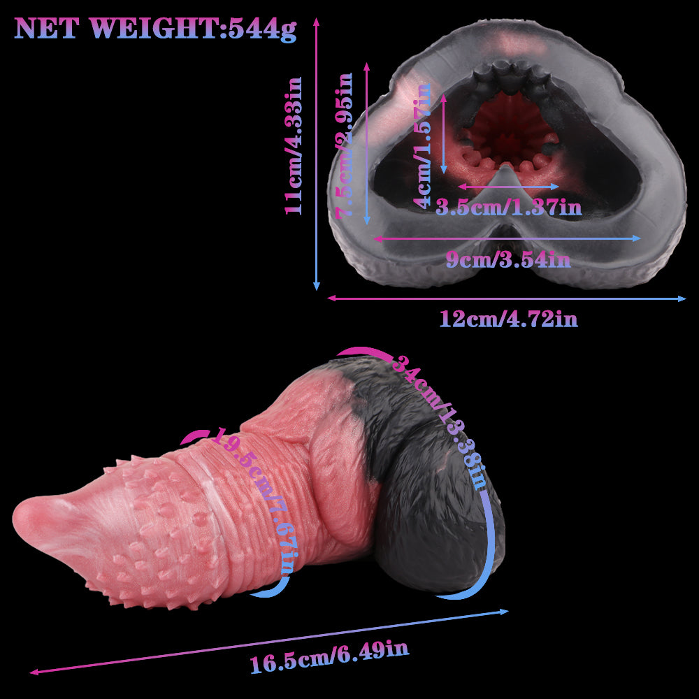 Fantasy Pocket Pussy Penis Sleeve - Tiger Animal Dildo Dual-action Knotted Masturbation