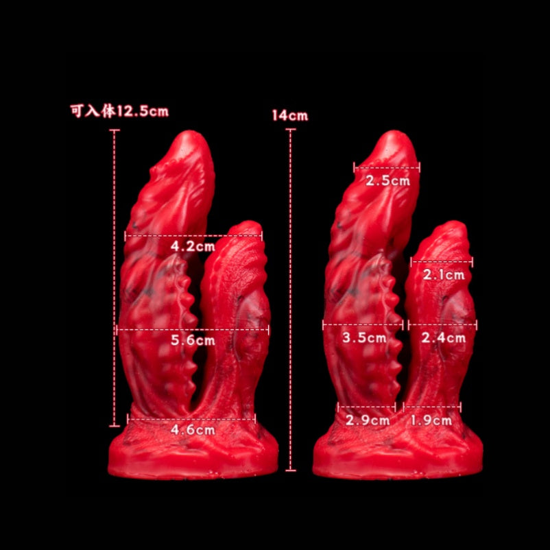 Doppelseitiger Fantasy Butt Plug Drakes Dick – Weiches, dem Körper angepasstes Sexspielzeug aus Silikon