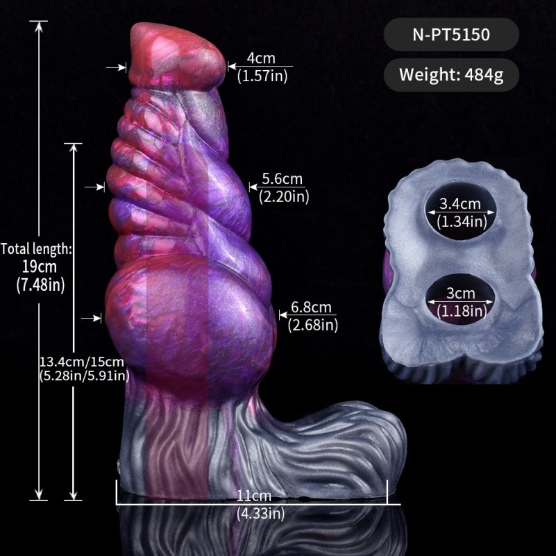 Dark Purple Silicone Penis Extender – Fits 6-Inch Wearers with Immersive Grip and Texture