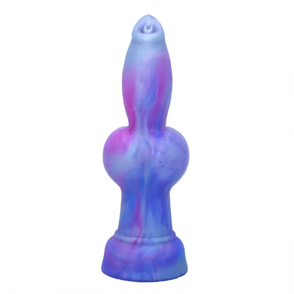 Iridescent Silicone Fantasy Dog Knot Dildo – Expanding Sensation & Orgasmic Massage Toy