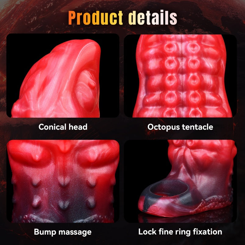 Gode vibrant Octopus - Fantasy Tentacledildo, extension de pénis, masturbation
