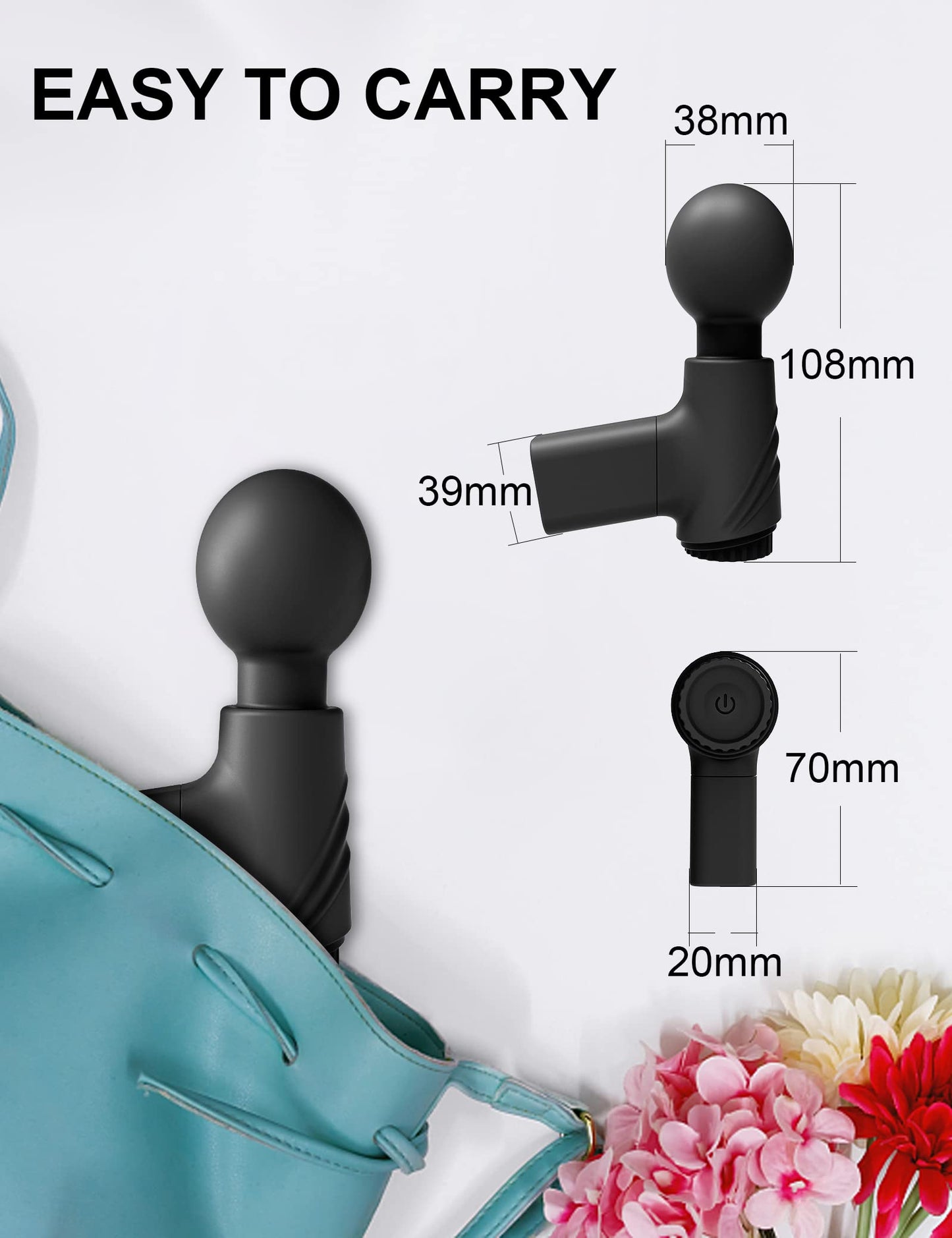 Pistolet de Massage Vibromasseur Baguette Magique - Jouet sexuel puissant de stimulateur de clitoris de mamelon de poche pour les femmes
