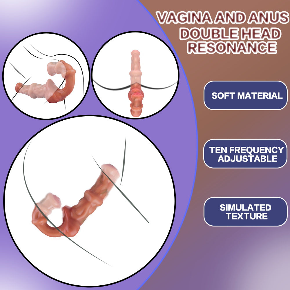 Strapless Dildo Lesbian Pegging Sex Toys - Vibrating Double End Horsedildo Strapon Belt Wearable