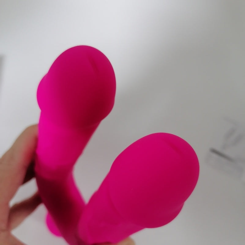 Rose Suction Vibrating Dual-Ended Double Dildo - Lesbian Exclusive Interchangeable BDSM Toys