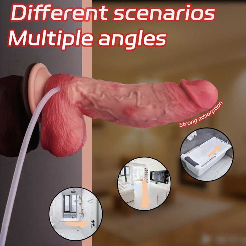 Fantasy Insertion-Style Squirting Dildo with Suction Cup – G-Spot Orgasm Realistic Silicone Toy