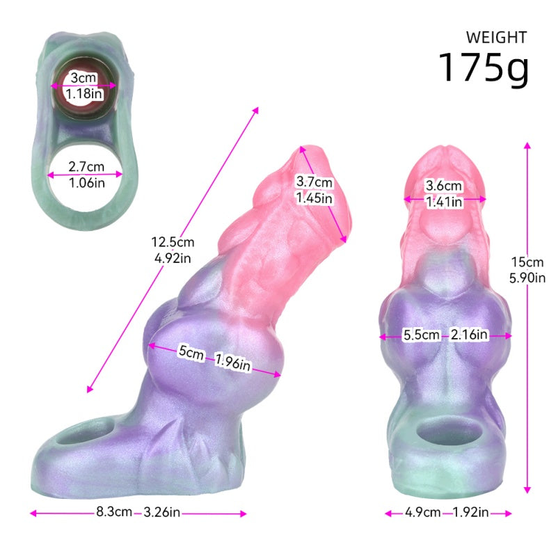 Fantasy Canine Muscle Penis Sleeve – Farbiger Penis-Extender aus Silikon für Männer