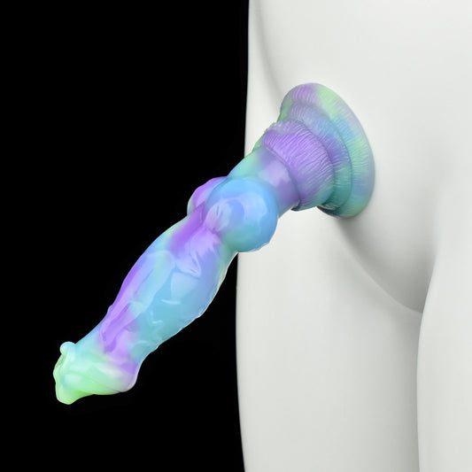 Fantasy Dogdildo Butt Plug – Bunter Monster-Knotendildo, Anal-Sexspielzeug für Frauen, Masturbation