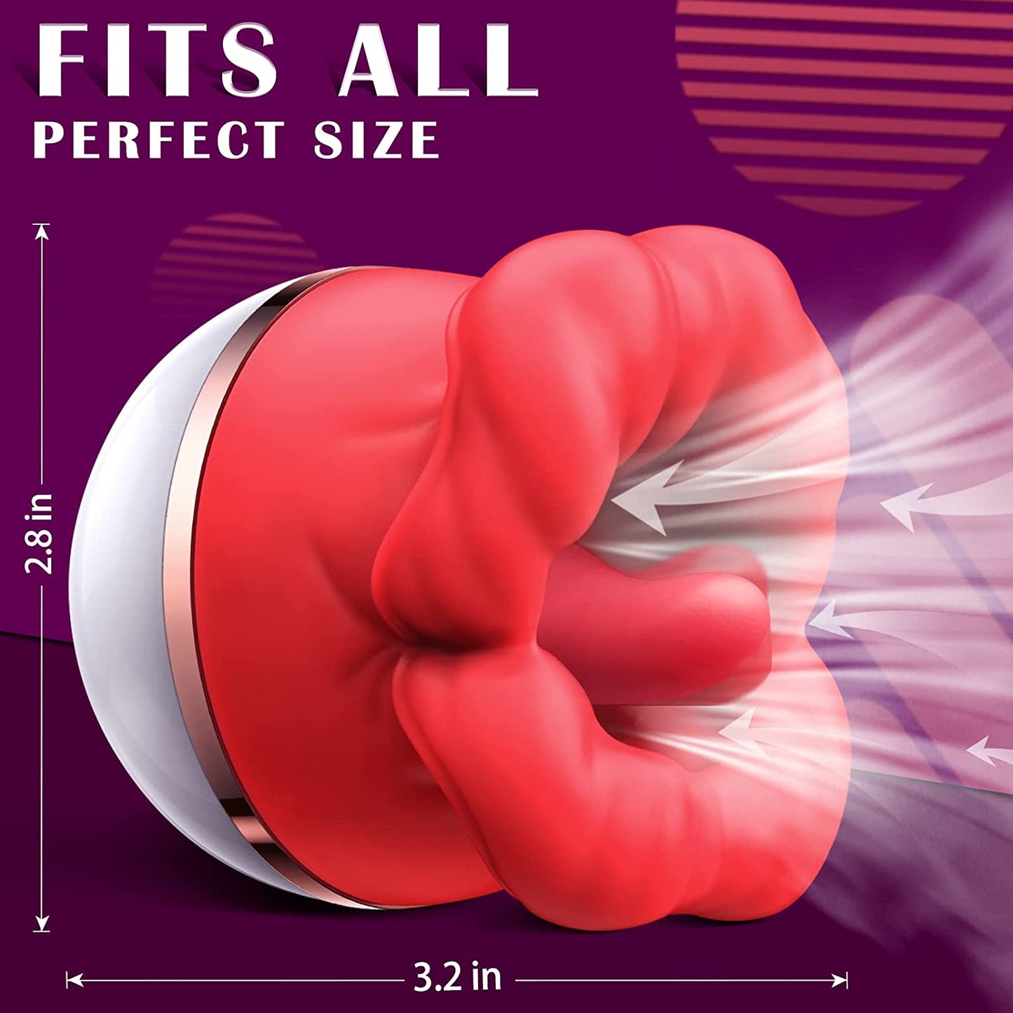 Clit Nipple Clamp Vibrator - Big Oral Sucking Licking Rose Sex Toys for Women