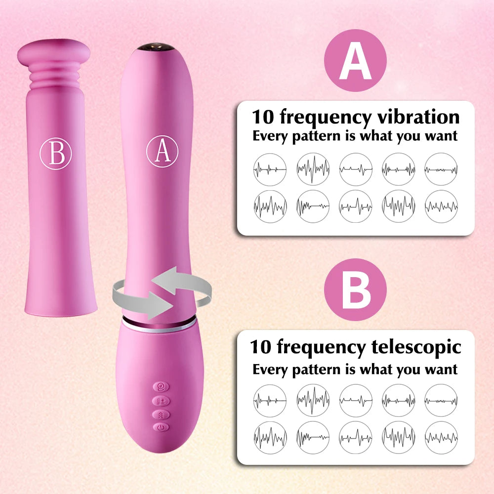Endoskop-Vibrator, Sexspielzeug für Frauen – App-gesteuerter 3-in-1-Stoßdildo mit Vibration, Fantasie
