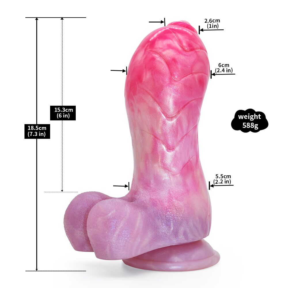 Spiral Fantasy Silicone Dragon Dildo with Suction Cup – G-Spot Stimulation Innovation Tool for Women