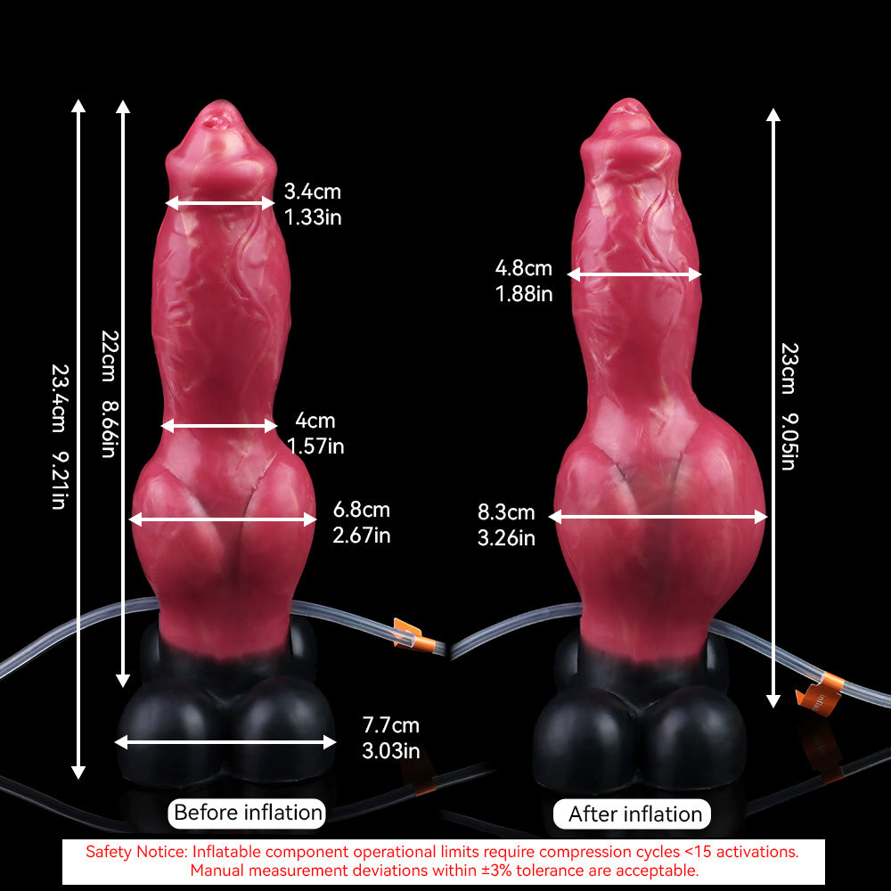 Dog Dildo Suction Cup Butt Plug - Inflatable Ejaculating Knotted Monsterdildo Female Masturbation
